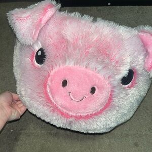 Pink Plush Pig Basket